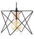Wire Frame Pendant Light Matt Black & Bright Copper Detail, 1x E27