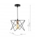 Wire Frame Pendant Light Matt Black & Bright Copper Detail, 1x E27