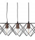 Wire Frame Bar Pendant Light Black & Bright Copper Detail, 5x E27