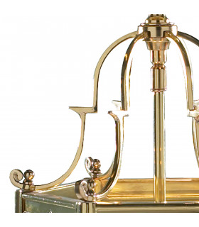 Hexagonal Hall Lantern Dual Mount Polished Brass