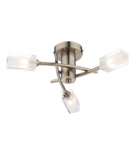 Semi Flush Ceiling Light Light Antique Brass, 3x G9