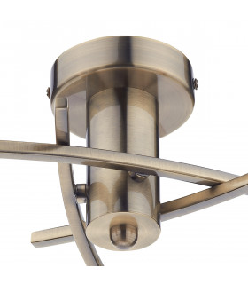 Semi Flush Ceiling Light Light Antique Brass, 3x G9