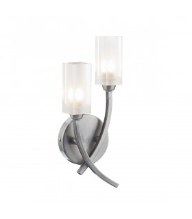 Double Wall Light Satin Chrome