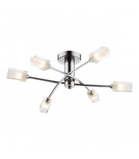 Semi Flush Ceiling Light Light Satin Chrome, 6x G9