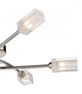 Semi Flush Ceiling Light Light Satin Chrome, 6x G9