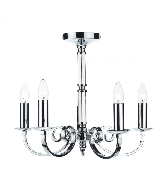 Dual Mount Pendant Light Polished Chrome, 5x E14