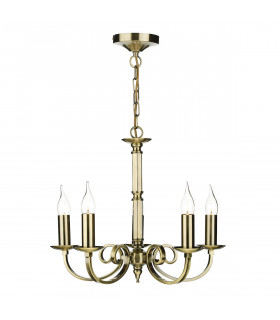 Dual Mount Pendant Light Antique Brass, 5x E14