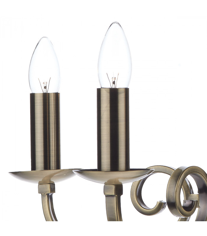 Dual Mount Pendant Light Antique Brass, 5x E14