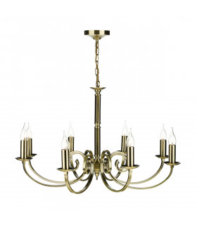 Dual Mount Pendant Light Antique Brass, 8x E14