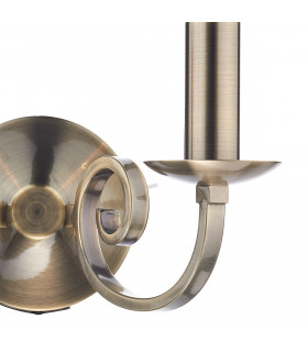 Candle Double Wall Light Antique Brass