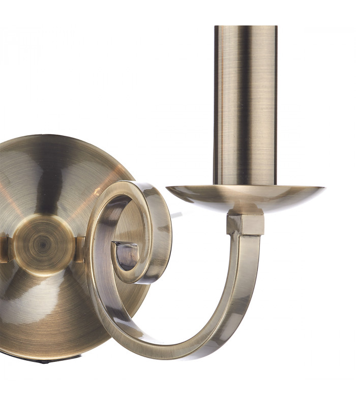 Candle Double Wall Light Antique Brass