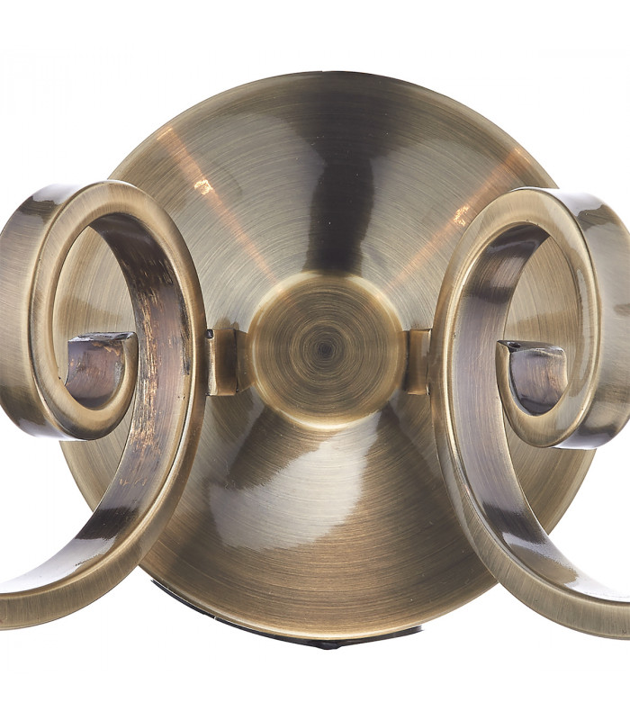 Candle Double Wall Light Antique Brass