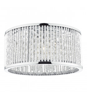 Crystal Flush Ceiling Light Polished Chrome Aluminium,3x G9