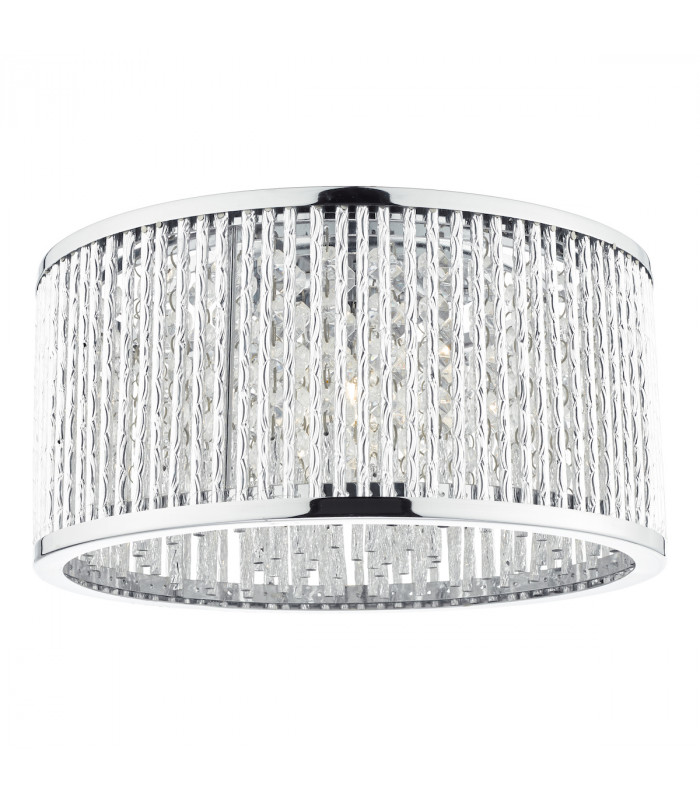 Crystal Flush Ceiling Light Polished Chrome Aluminium,3x G9