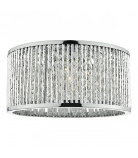 Crystal Flush Ceiling Light Polished Chrome Aluminium,3x G9