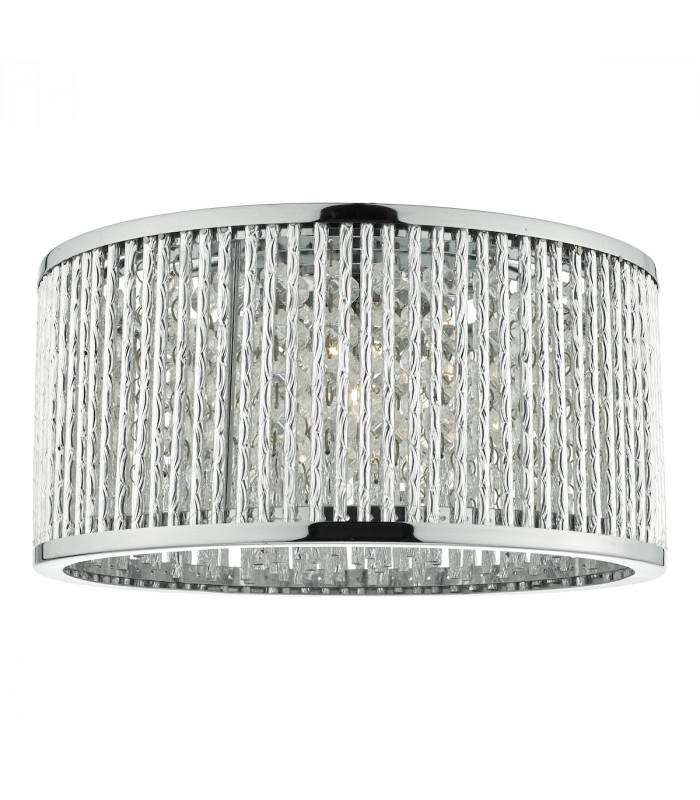 Crystal Flush Ceiling Light Polished Chrome Aluminium,3x G9