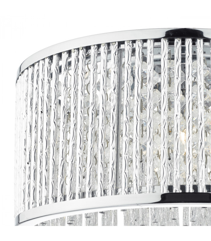 Crystal Flush Ceiling Light Polished Chrome Aluminium,3x G9