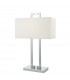 Rectangle Table Lamp Polished Chrome with Ivory Shade