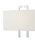Rectangle Table Lamp Polished Chrome with Ivory Shade