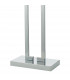 Rectangle Table Lamp Polished Chrome with Ivory Shade