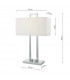 Rectangle Table Lamp Polished Chrome with Ivory Shade