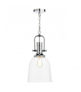 Dome Pendant Light Polished Chrome,  Clear, 1x E27