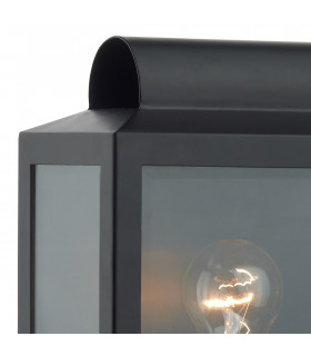 Lantern Rectangle Wall Light Black IP44