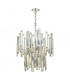 Pendant Light Champagne Crystal Polished Nickel Frame, 6x G9