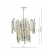 Pendant Light Champagne Crystal Polished Nickel Frame, 6x G9