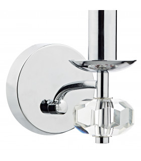 Candle Single Wall Light Polished Chrome Crystal