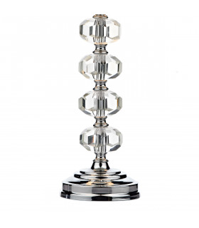 Table Lamp Polished Chrome Crystal complete with Round Drum Shade