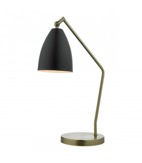 Task Table Lamp Antique Brass,  Black
