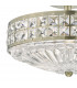 3L Light Semi Flush Ceiling Light Light Antique Brass Crystal Beads and Glass Diffuser