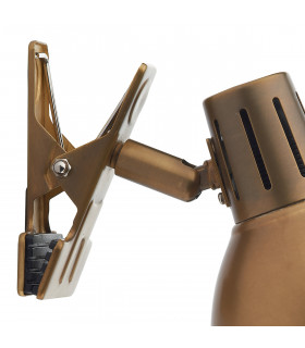 Clip On Spot Lamp Antique Brass, 1x E14