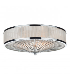 Crystal Flush Ceiling Light Polished Chrome,  White, 3x E27