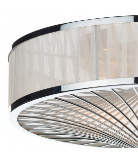 Crystal Flush Ceiling Light Polished Chrome,  White, 3x E27