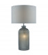 Table Lamp Grey with Grey Faux Silk Round Drum Shade