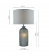 Table Lamp Grey with Grey Faux Silk Round Drum Shade