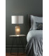 Table Lamp Grey with Grey Faux Silk Round Drum Shade