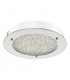 Small LED Flush Ceiling Light Polished Chrome & Crystal Beads IP44