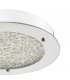 Small LED Flush Ceiling Light Polished Chrome & Crystal Beads IP44