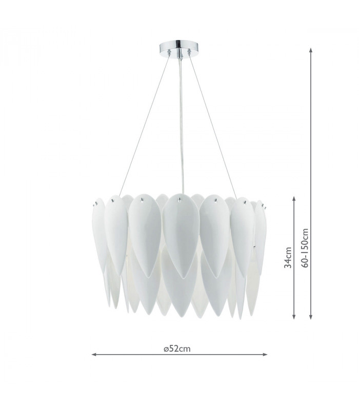 Pendant Light White Ceramic, 3x E27