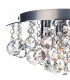 Flush Ceiling Light Polished Chrome Crystal Glass Droppers, 3x G9