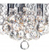 Flush Ceiling Light Polished Chrome Crystal Glass Droppers, 3x G9