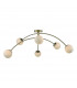 Semi Flush Ceiling Light Light Antique Brass & Opal Glass, 6x G9