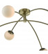 Semi Flush Ceiling Light Light Antique Brass & Opal Glass, 6x G9