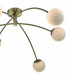 Semi Flush Ceiling Light Light Antique Brass & Opal Glass, 6x G9