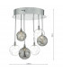 Semi Flush Ceiling Light Light Cluster Polished Chrome With Smoked & Clear Glass, 6x G4