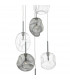 Cluster Pendant Light Cluster Smoked & Clear Glass, 6x G4