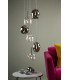 Cluster Pendant Light Cluster Smoked & Clear Glass, 6x G4